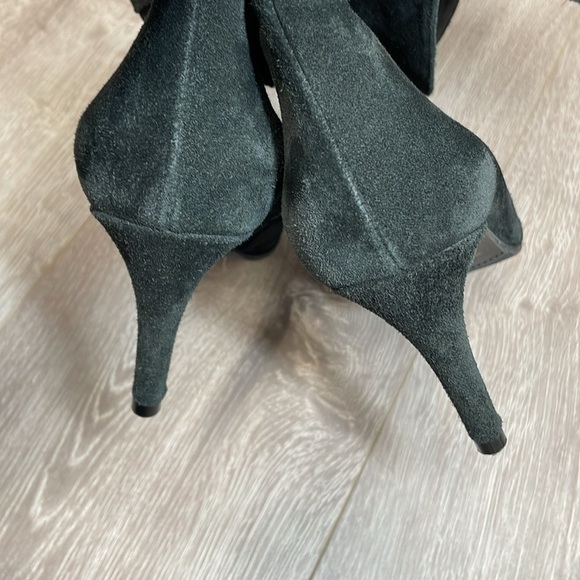 Renatta Made In Spain Heeled Black Suede Leather Pointed Toe Boots 40 (US 9) - Picture 14 of 16